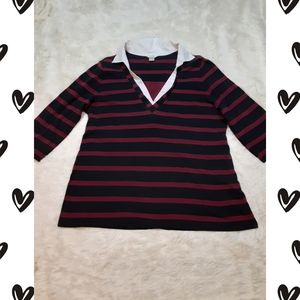 Christopher & Banks Maroon and Black Top XL